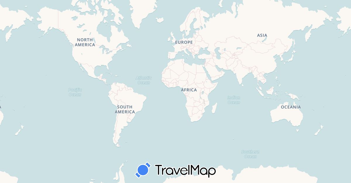 TravelMap itinerary: driving, cycling in Spain, France (Europe)